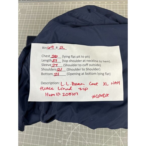 L.L. Bean Navy & Gray Lined Jacket XL Men's Nylon Polyester - Picture 9 of 9